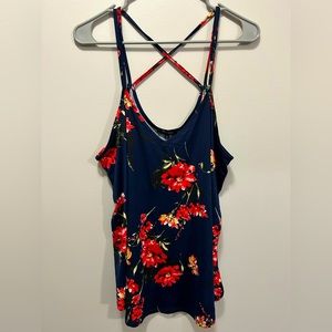 NWOT navy floral tank